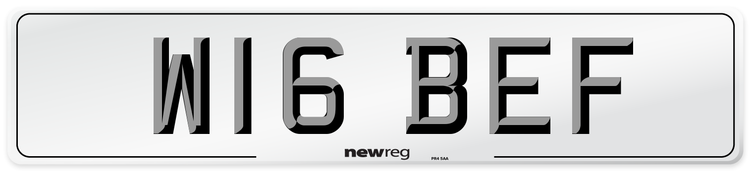 W16 BEF Number Plate from New Reg